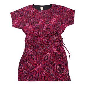 CHICO'S Nwt Dolman Sleeve Dress 3/XL Ruching Draping Red Purple Hot Pink Black